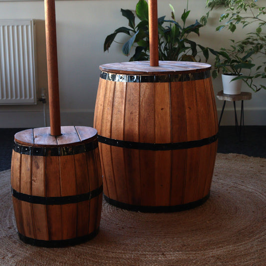 Beer Barrel Stol/Bord för parasol – Natural Wood 38 x 32 cm